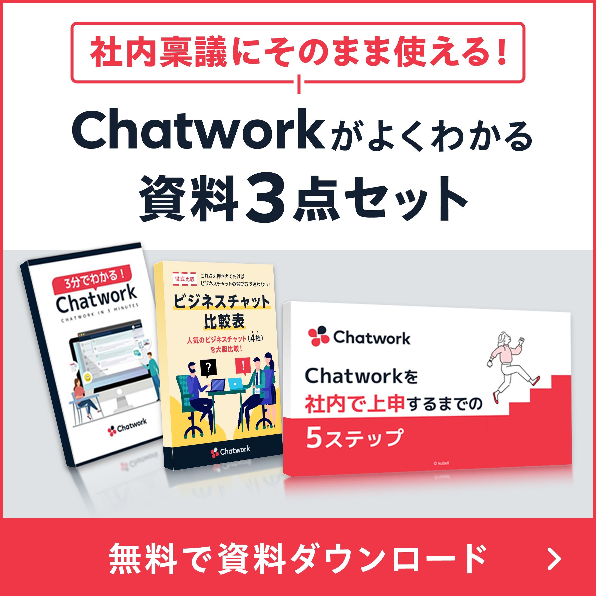Chatworkがよくわかる資料３点セット無料ダウンロード